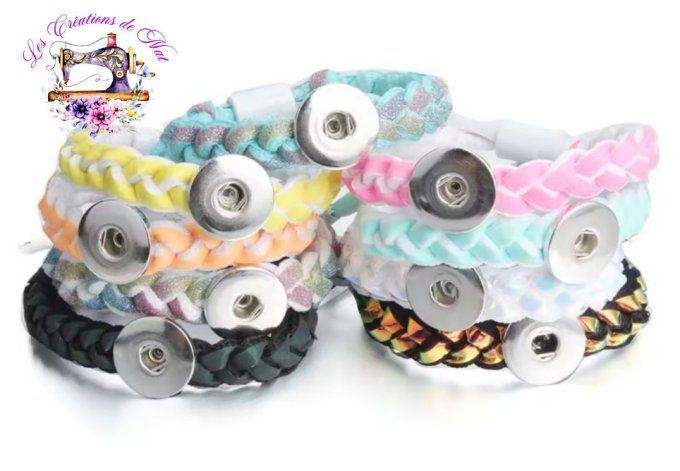 Bracelets tressés pour pressions interchangeables