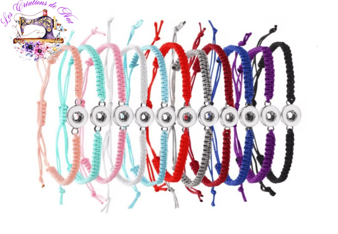 Bracelets style macramé pour pressions interchangeables