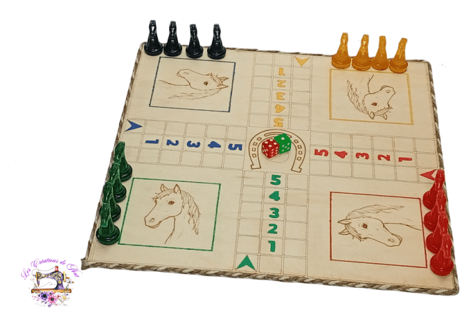 Coffret Premium Jeux de petits chevaux avec plateau