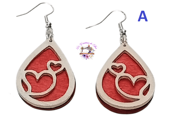 Boucles d'oreilles en bois