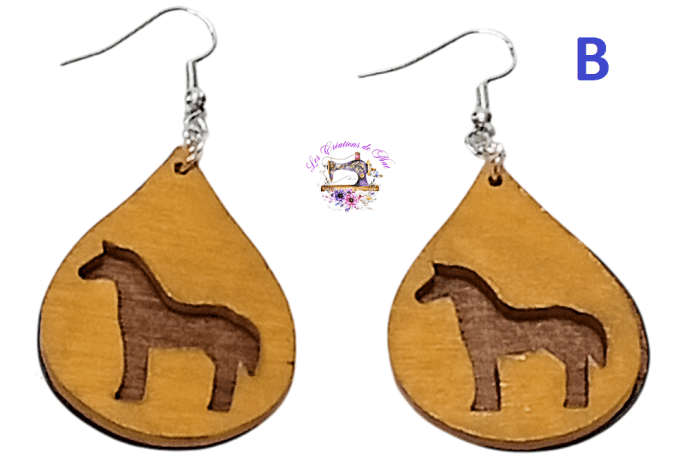 Boucles d'oreilles en bois