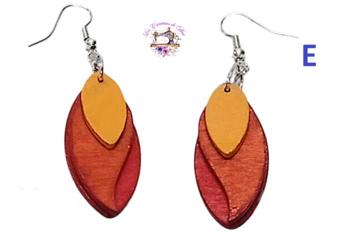 Boucles d'oreilles en bois