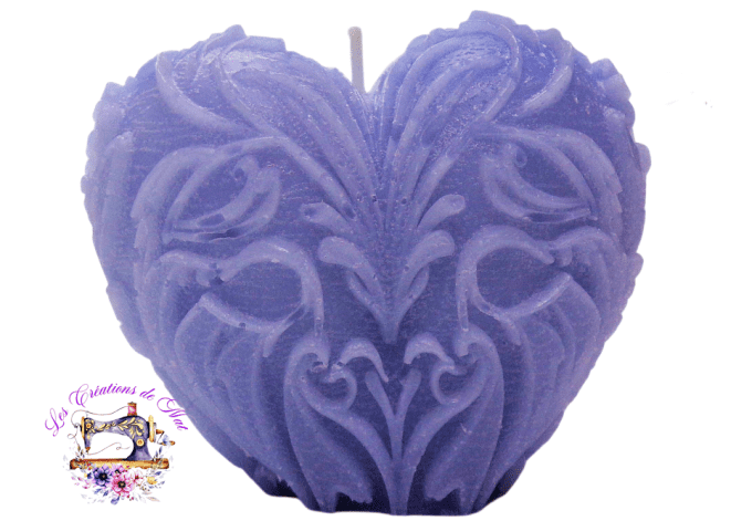 Bougie "Coeur gravé"