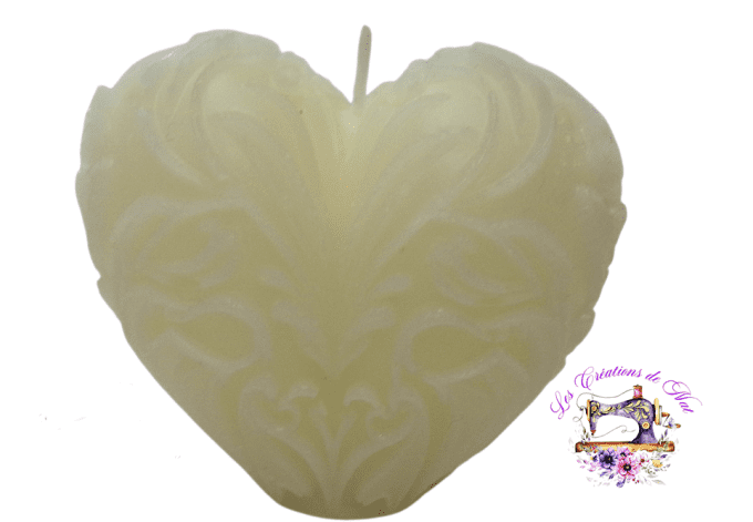 Bougie "Coeur gravé"