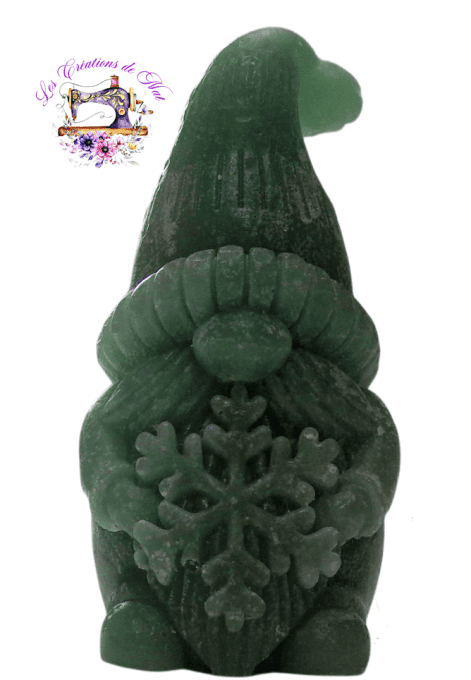 Bougie "Lutin de Noël" avec flocon de neige