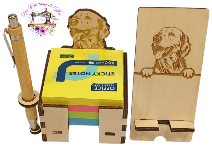 porte-notes et porte-téléphone Golden retriever