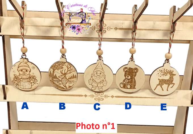 Boules de Noël en Bois 6 cm 