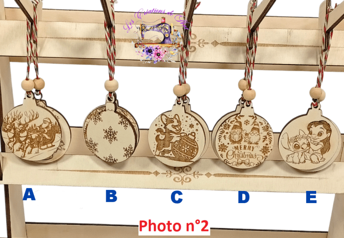 Boules de Noël en Bois 6 cm 