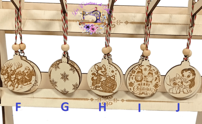 Boules de Noël en Bois 6 cm 