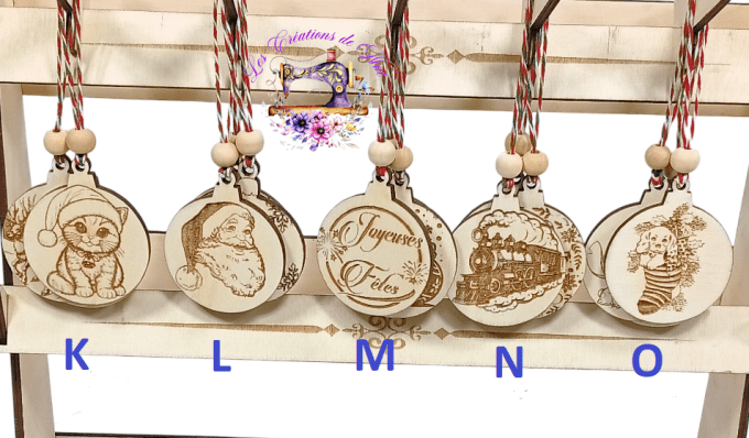 Boules de Noël en Bois 6 cm 